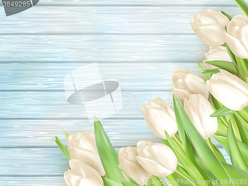 Image of Bouquet of white tulips. EPS 10
