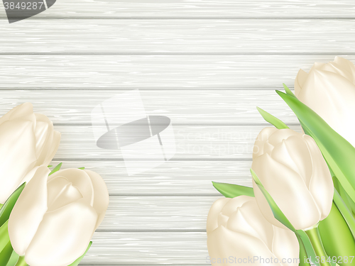 Image of Bouquet of white tulips. EPS 10