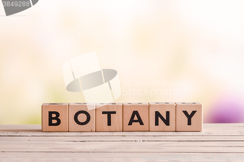 Image of Botany sign on a wooden table
