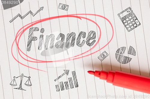 Image of Finance note with a red circle