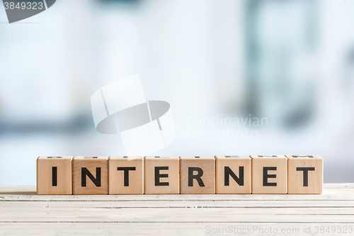 Image of Internet sign on a bright table