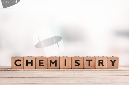 Image of Chemistry sign made of wood