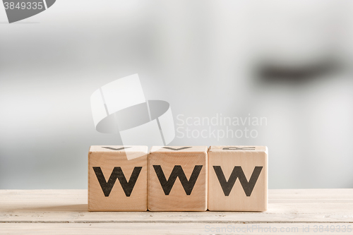 Image of WWW on wooden blocks
