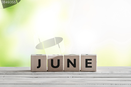 Image of June sign on wooden blocks