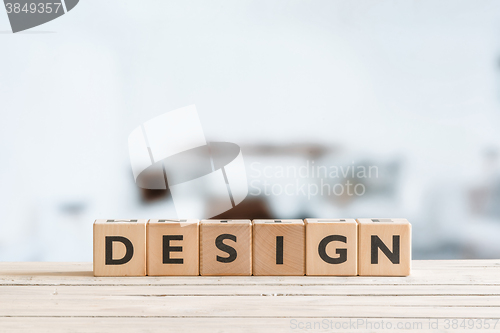 Image of Design word on wooden cubes