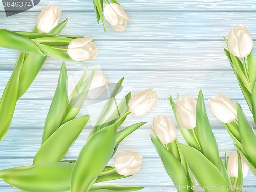 Image of Bouquet of white tulips. EPS 10