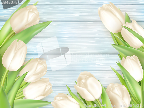 Image of Bouquet of white tulips. EPS 10