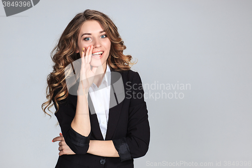 Image of The young woman\'s portrait with happy emotions