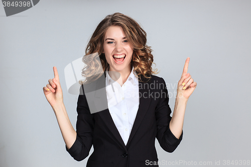 Image of The young woman\'s portrait with happy emotions