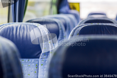 Image of travel bus interior and seats