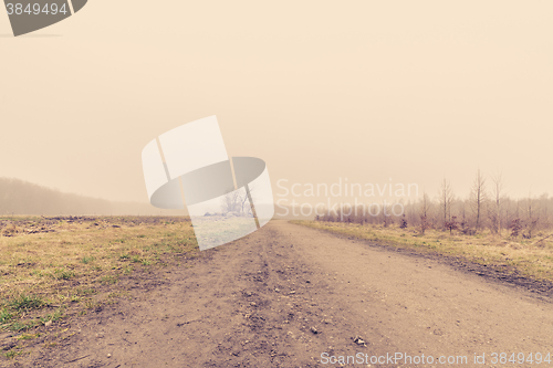 Image of Countryside road in misty weather