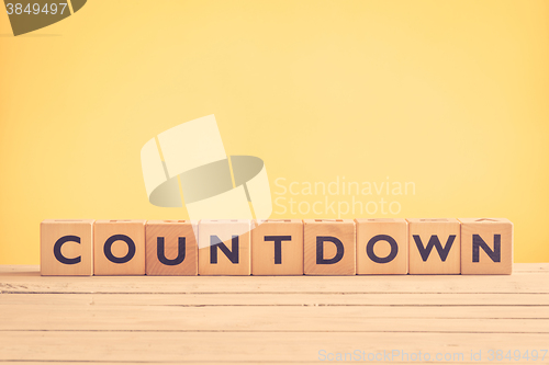 Image of Countdown sign with wooden blocks