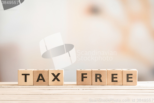 Image of Tax free sign made of wood