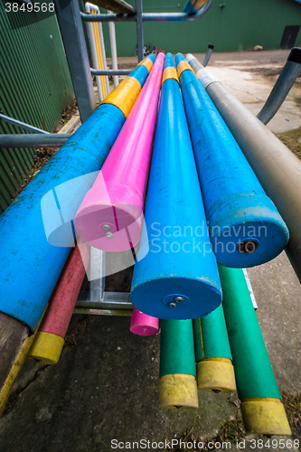 Image of Equestrian jumping poles in various colors