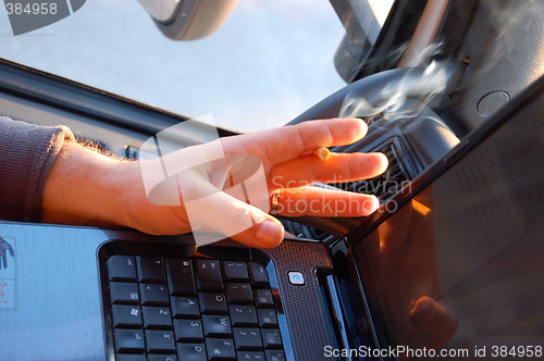 Image of smoking hand