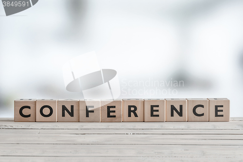 Image of Conference sign in a bright office