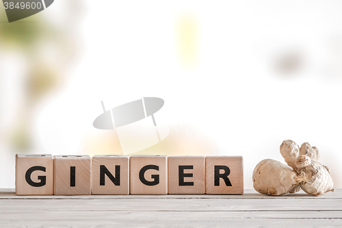Image of Ginger word on wooden cubes