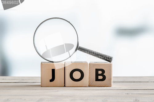 Image of Magnifying glass on the word job