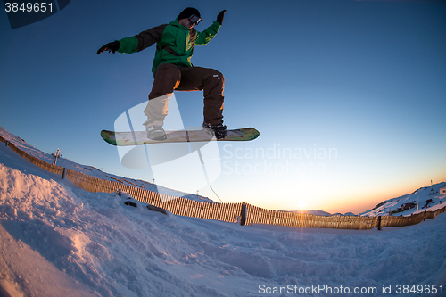 Image of Snowboarding in the mountains