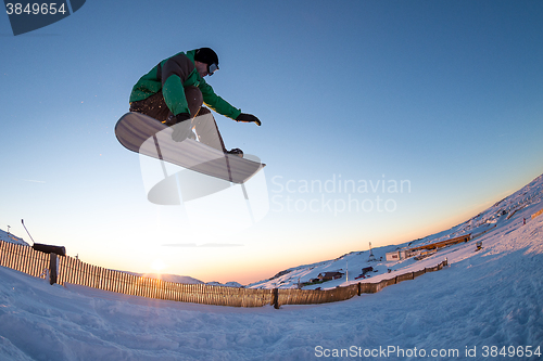 Image of Snowboarding in the mountains