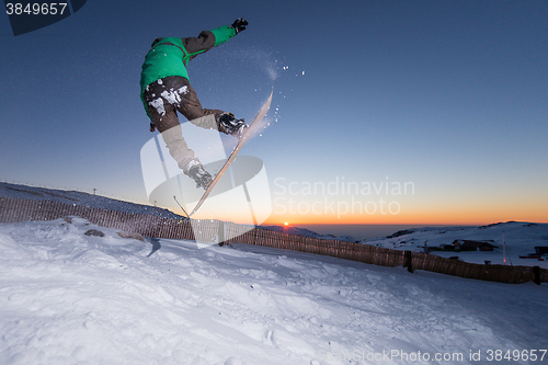 Image of Snowboarding in the mountains
