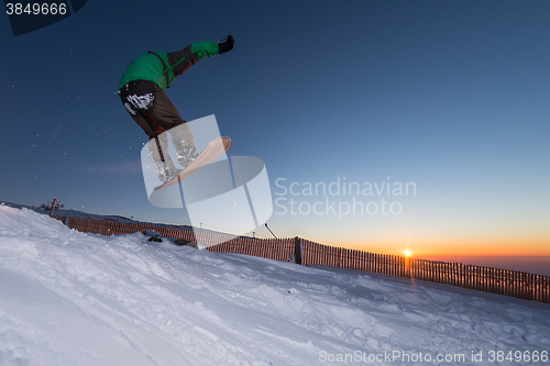 Image of Snowboarding in the mountains