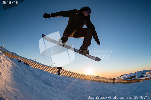Image of Snowboarding in the mountains
