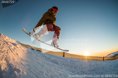 Image of Snowboarding in the mountains