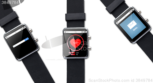 Image of close up of smart watch with application on screen