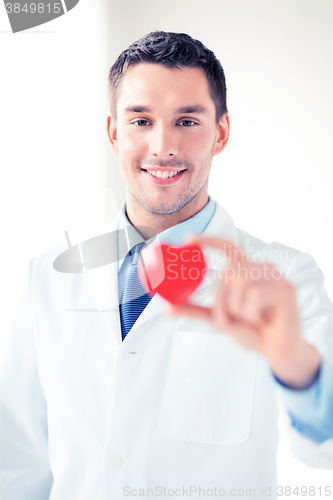 Image of male doctor with heart