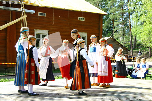 Image of Unidentified dancers in folklore ensemble