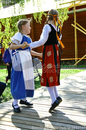 Image of Unidentified dancers in folklore ensemble