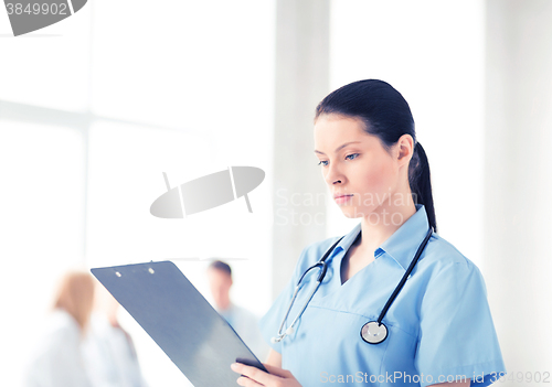 Image of female doctor or nurse in hospital