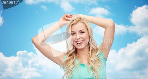 Image of happy smiling young woman or teenage girl