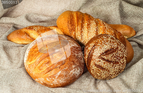 Image of Various grades of bread in the middle of a sacking