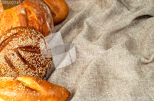 Image of Different grades of bread on sacking