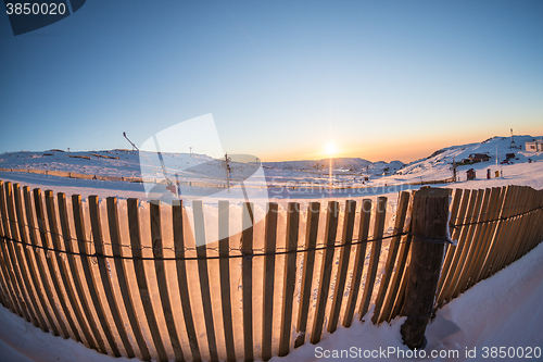 Image of Sunset on Ski Park