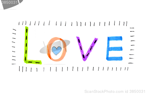 Image of Color ''Love'' with abstract heart