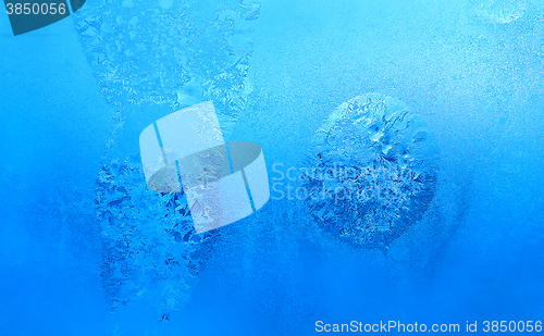 Image of Natural ice pattern on winter glass