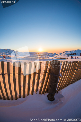 Image of Sunset on Ski Park