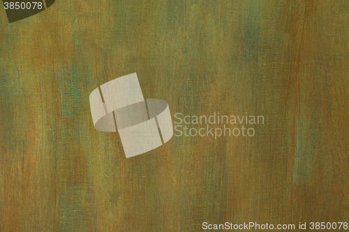 Image of Green painted artistic canvas