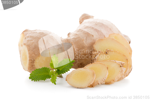 Image of Ginger root on white