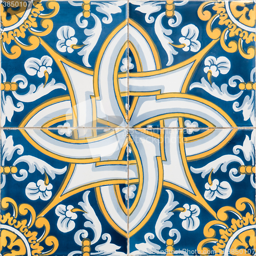 Image of Traditional Portuguese glazed tiles