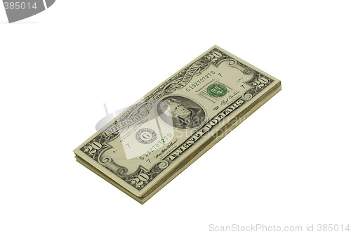 Image of Stack of twenty dollar bills