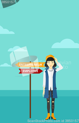 Image of Woman choosing career way.