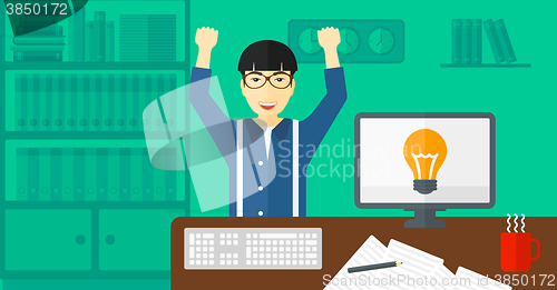 Image of Man working at office.