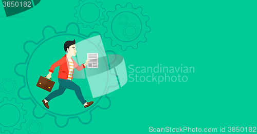 Image of Man running inside the gear.