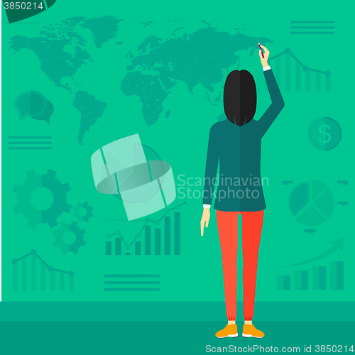 Image of Business woman presenting report.