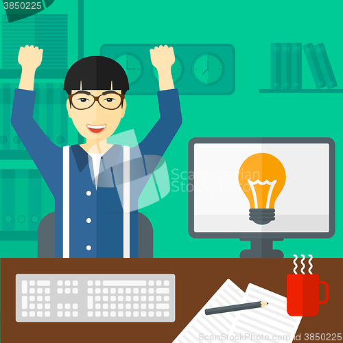 Image of Man working at office.