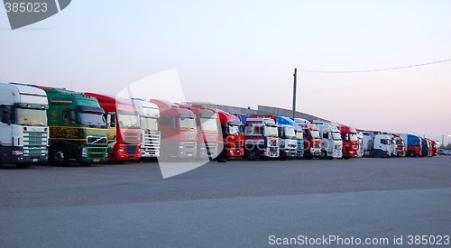 Image of  a lot of trucks